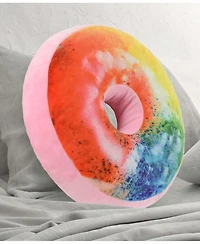 Cheer Collection Reversible Photoreal Donut Decorative Pillow, 16" Round