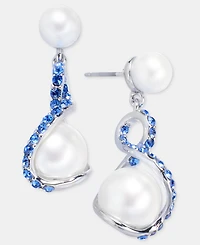 Charter Club Pave & Imitation Pearl Drop Earrings, Macy's Exclusive