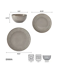 Pfaltzgraff Emma 12-Pc Dinnerware Set, Service for 4