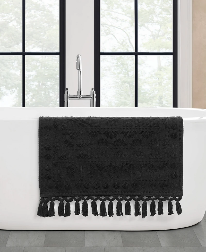 French Connection Nellore Fringe Cotton Bath Rug, 26" x 49"
