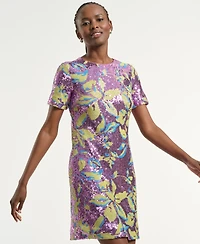 Isaac Mizrahi Women's Sequin Crewneck Shift Dress