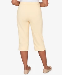 Alfred Dunner Women's Classic Pastel Millenium Allure Clamdigger Pants