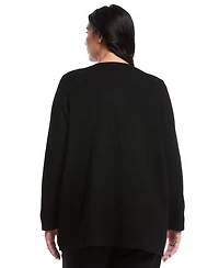 Rafaella Plus Turnlock Metal Closure Long Sleeve Cardigan