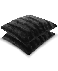 Cheer Collection Plush Reversible Faux Fur 2-Pack Decorative Pillow