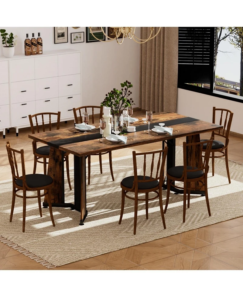 Streamdale Furniture 70.9" Rectangular Dining Table - Seats 8 Rustic Brown