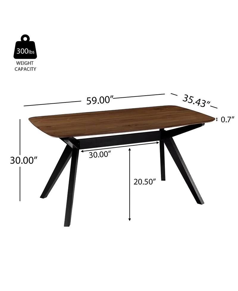 Streamdale Furniture Wood Dining Table ,Walnut+Black