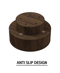Streamdale Furniture Modern Circular Coffee Table with Storage (Walnut)