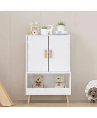 Streamdale Furniture Kids Toy Storage Cabinet - White Wooden Organizer