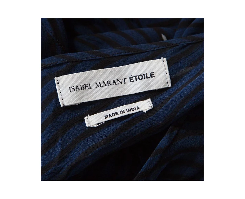 Pre-Owned Isabel Marant Women's Navy Blue Chiffon Sleeveless Cassidy Maxi Dress