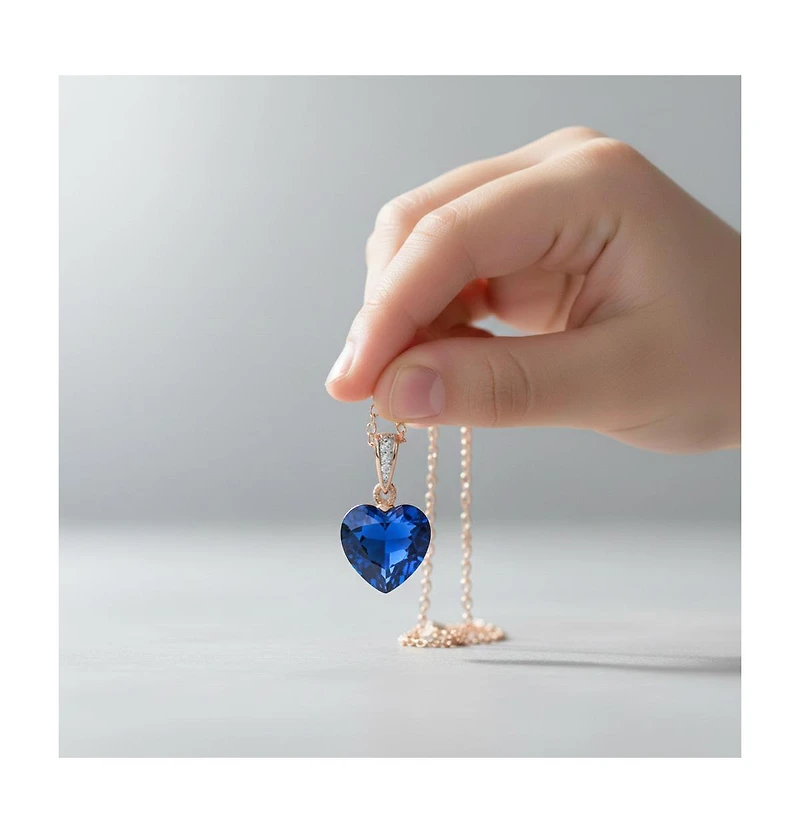 Sterling Silver Cubic Zirconia Heart shape Necklace