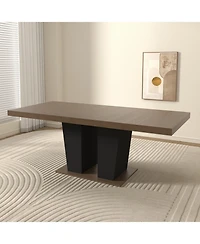 Streamdale Furniture Extendable Dining Table, 4-10 People, Black Pedestal Base