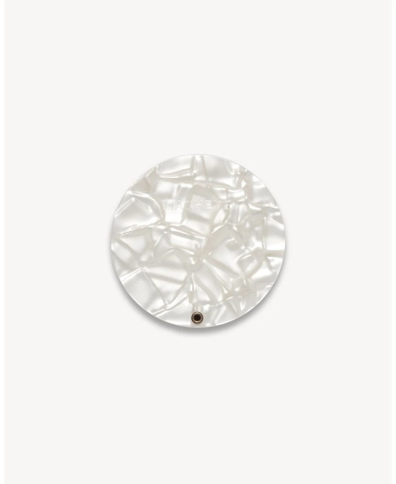 Machete Circle Mirror in White Shell