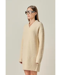 English Factory Women's V Neck Knit Dress
