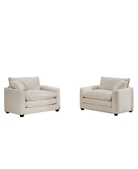 Streamdale Furniture Beige Corduroy Sofa Set with 2 Chairs & Accent Chairs