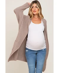 Pinkblush Maternity Taupe Pocketed Knit Cardigan