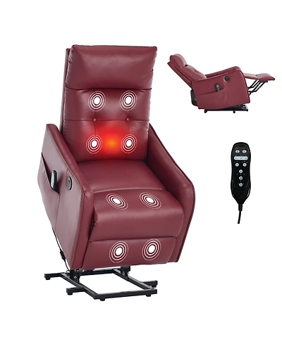 Sumyeg Power Lift Recliner Chair with Massage Heavy Duty Motion Mechanism and One Usb for Charging