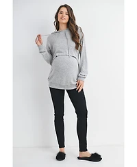 Hello Miz Maternity Double Layer Long Sleeve Nursing Hoodie