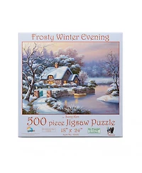 SunsOut Frosty Winter Evening 500 piece Jigsaw Puzzle for Adults