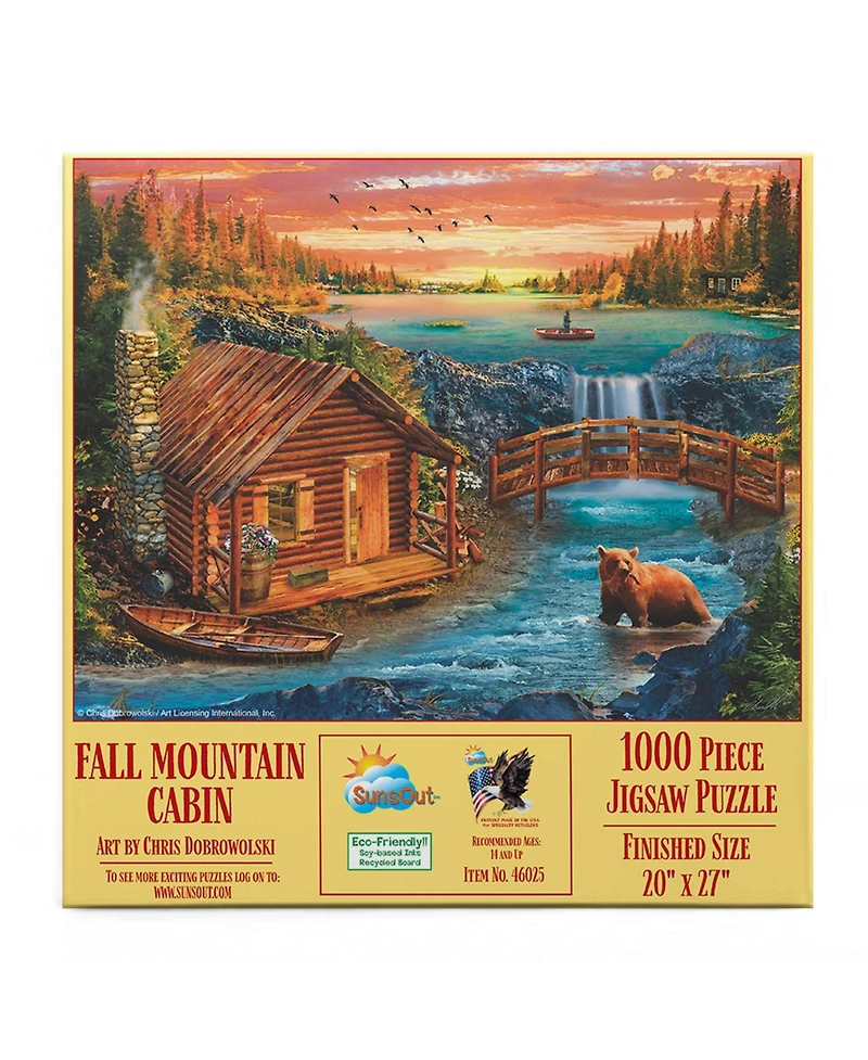 SunsOut Fall Mountain Cabin 1000 piece Jigsaw Puzzle for Adults