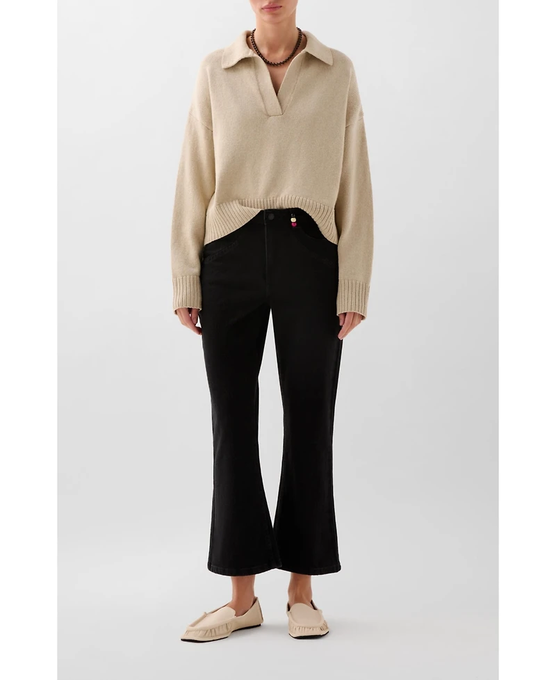 Scalpers Women's Ankle Beads Denim Pant