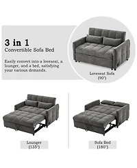 Streamdale Furniture Green Loveseat Sofa Bed with Usb Ports & Pillows