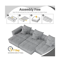 Streamdale Furniture Modern Chenille Sectional Sofa with Pillows