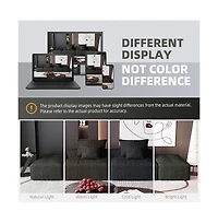 Streamdale Furniture Modern Chenille Sectional Sofa w/ 2 Ottomans & Pillows - Black