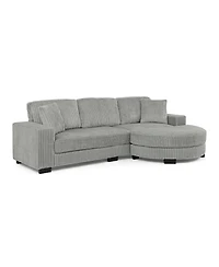 Streamdale Furniture Corduroy Tufted Sleeper Sectional Sofa, L-Shaped, Gray