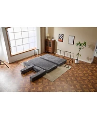 Streamdale Furniture Convertible Floor Sofa Bed with Pillow & Armrest