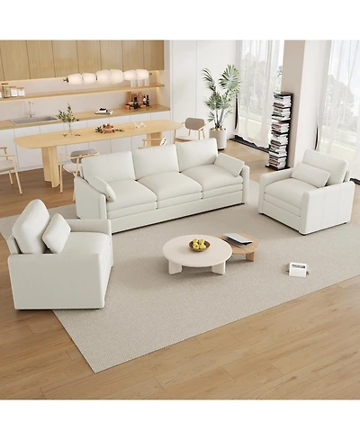 Streamdale Furniture Cozy Beige Upholstered Sofa Set