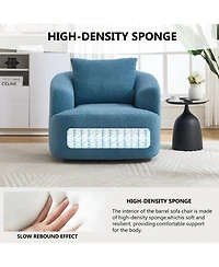 Streamdale Furniture Streamdale Swivel Teddy Fleece Comfy Chair with Pillow