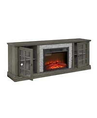 Streamdale Furniture Streamdale 70" Tv Stand with Fireplace & Storage, Grey Media Console