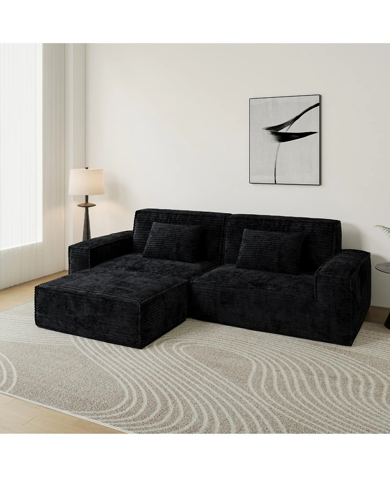 Streamdale Furniture + Sofa + Fabric + Striped Compression + Modern Style