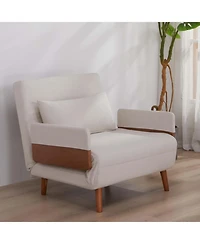 Streamdale Furniture Convertible Sleeper Sofa Bed - Linen Fabric, Adjustable Backrest