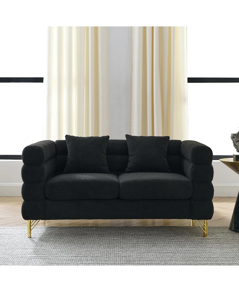 Streamdale Furniture3-seater + 2-seater Combination sofa.black teddy