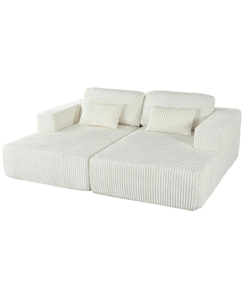 Streamdale Furniture Corduroy Sofa Bed with Pillows