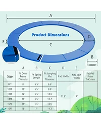 Hongge Trampoline Replacement Safety Pad Waterproof Pvc Foam Spring Cover For Inner Net