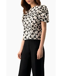 Ivonne Women's Embroidered Puff-Sleeve Blouse