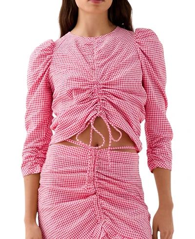 Scalpers Women's Vichy Front Gather Shirt