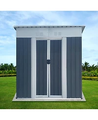 Streamdale 5FTx3FT Pent Roof Grey Outdoor Tool Bike Storage Garden Shed Tool House