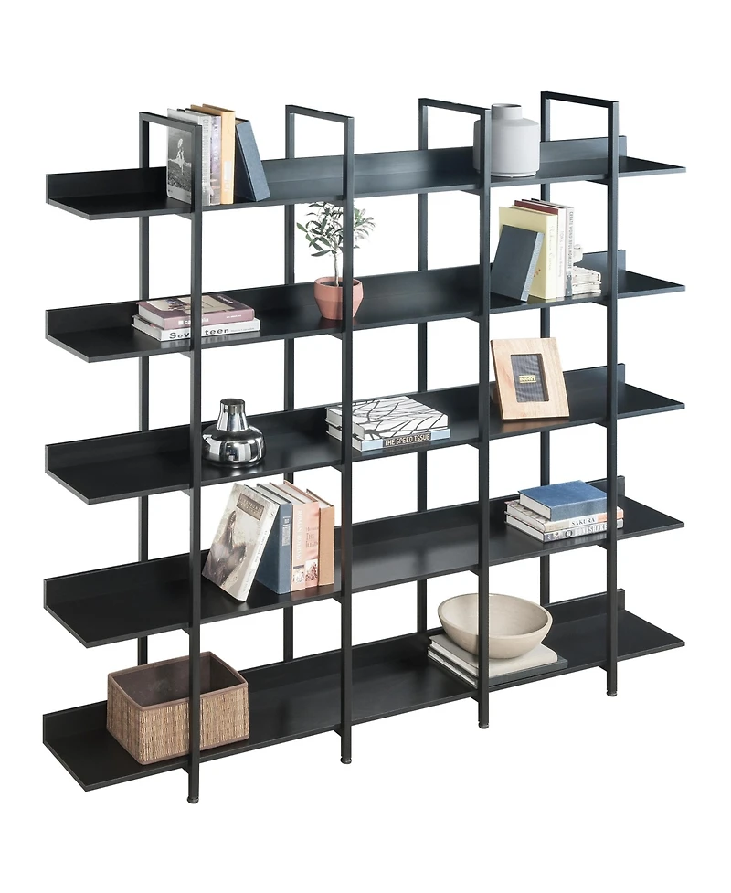 Streamdale Furniture 5 Tier Bookcase, Industrial Style Shelf