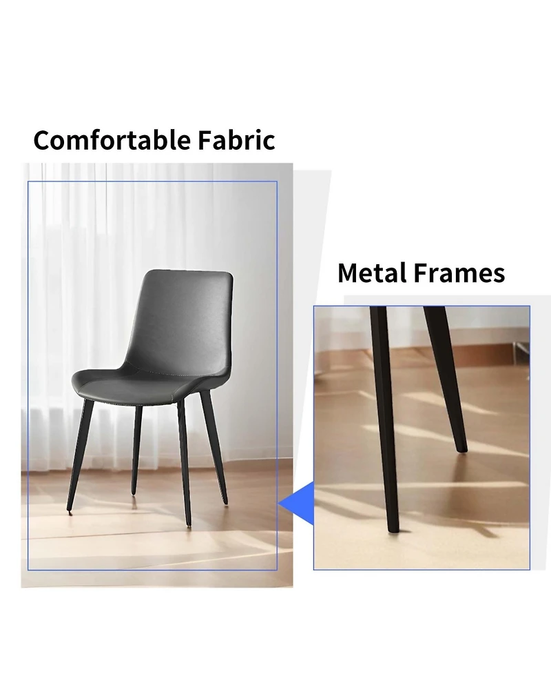 Streamdale Furniture Upholstered Faux Leather Dining Chairs (Set of 2)