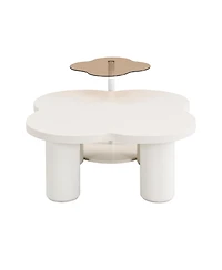 Streamdale Furniture Modern Irregular Coffee Table Set with Glass Top