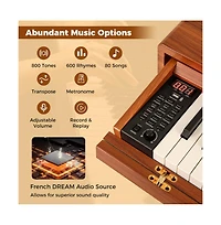 Hongge Full Size Digital Piano with Weighted Keys Drawer Desk Design and Triple Pedals