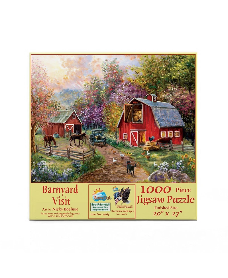 SunsOut Barnyard Visit 1000 piece Jigsaw Puzzle for Adults