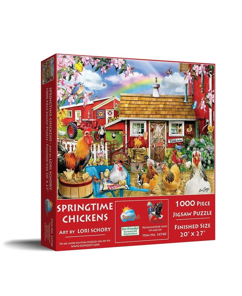 SunsOut Springtime Chickens 1000 piece Jigsaw Puzzle for Adults