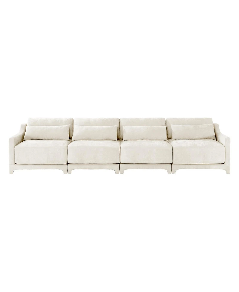 Streamdale Furniture Solid Wood Chenille Lumbar Pillow Sofa