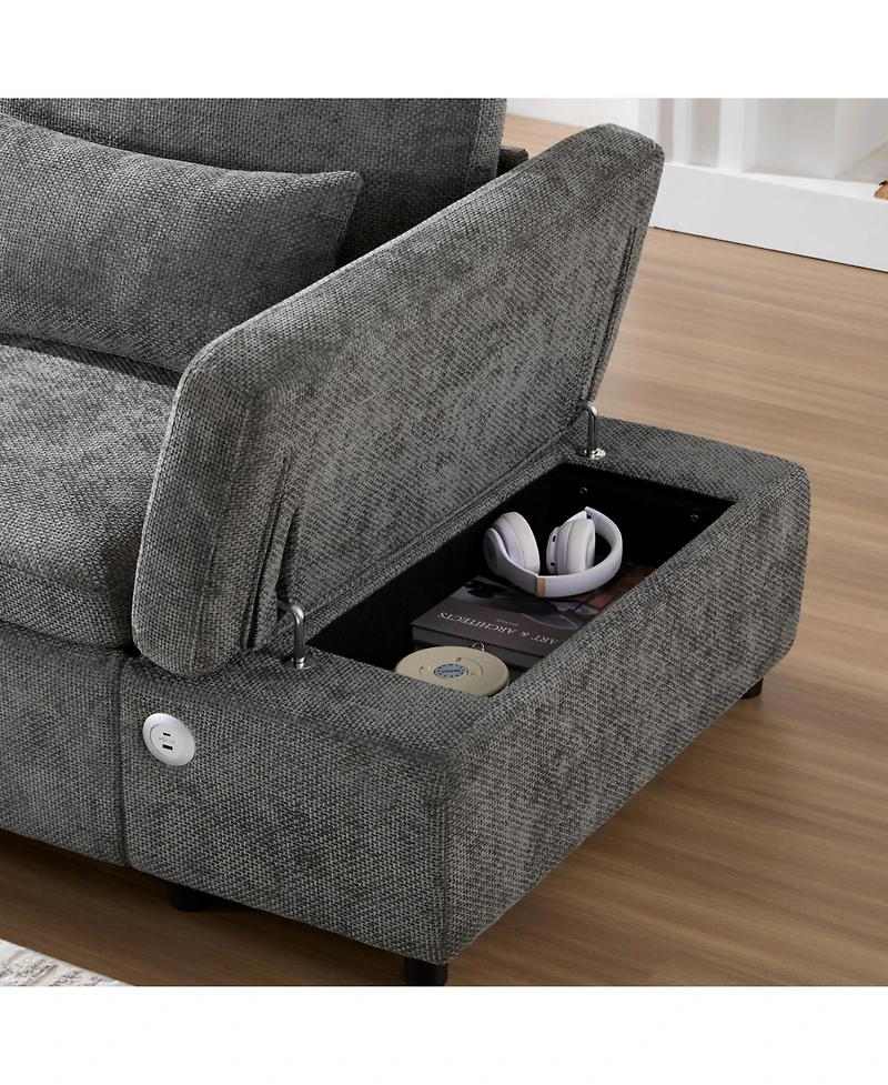 Streamdale Furniture 107" Modular Sectional Sofa with Ottoman