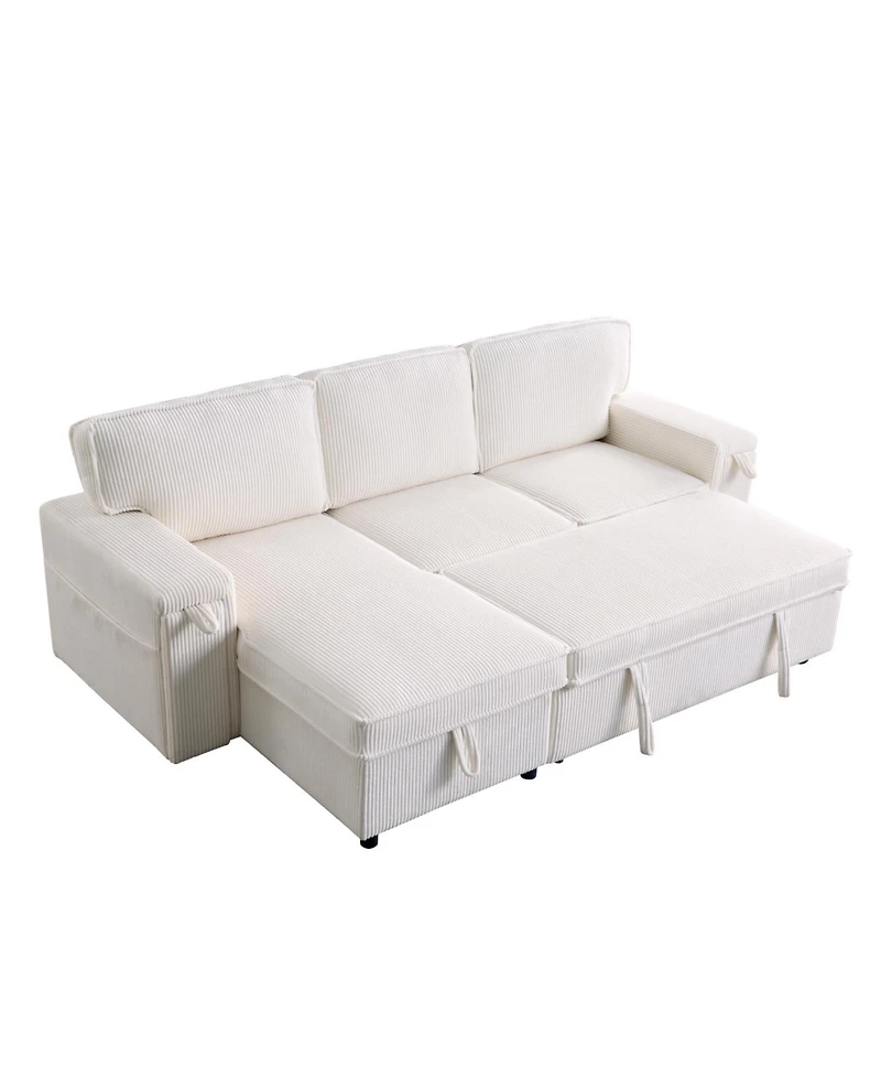 Streamdale Furniture Upholstery Sleeper Sectional Sofa with Storage Space