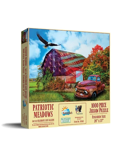 Patriotic Meadows 1000 piece Jigsaw Puzzle for Adults Fourth of July